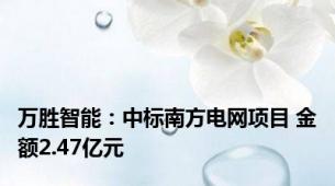 万胜智能：中标南方电网项目 金额2.47亿元
