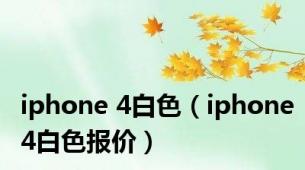 iphone 4白色（iphone4白色报价）