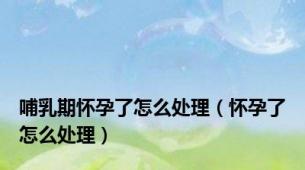 哺乳期怀孕了怎么处理（怀孕了怎么处理）