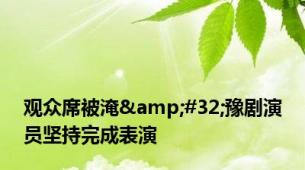 观众席被淹&#32;豫剧演员坚持完成表演