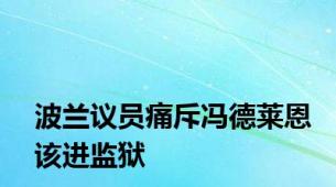 波兰议员痛斥冯德莱恩该进监狱