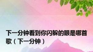 下一分钟看到你闪躲的眼是哪首歌（下一分钟）