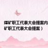 煤矿职工代表大会提案内容（煤矿职工代表大会提案）