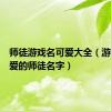 师徒游戏名可爱大全（游戏里可爱的师徒名字）