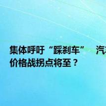 集体呼吁“踩刹车”   汽车行业价格战拐点将至？