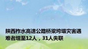 陕西柞水高速公路桥梁垮塌灾害遇难者增至12人，31人失联