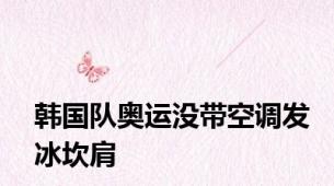 韩国队奥运没带空调发冰坎肩