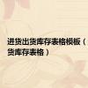 进货出货库存表格模板（进货出货库存表格）