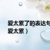 爱太累了的表达句子（爱太累）