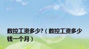 数控工资多少?（数控工资多少钱一个月）