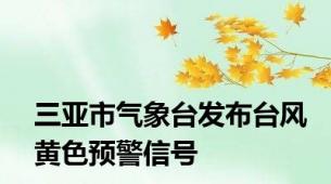 三亚市气象台发布台风黄色预警信号