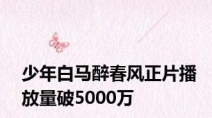 少年白马醉春风正片播放量破5000万