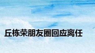 丘栋荣朋友圈回应离任
