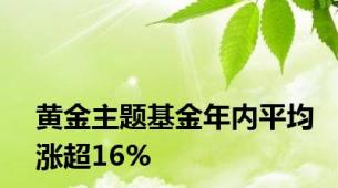 黄金主题基金年内平均涨超16%