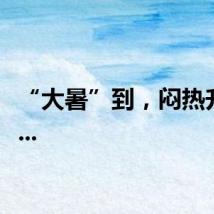 “大暑”到,闷热升级......