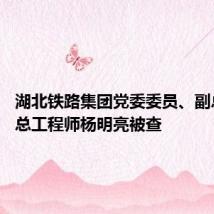 湖北铁路集团党委委员、副总经理、总工程师杨明亮被查