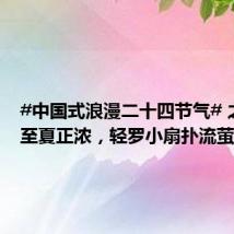 #中国式浪漫二十四节气# 之 大暑至夏正浓,轻罗小扇扑流萤