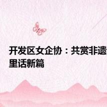 开发区女企协：共赏非遗韵，纱里话新篇