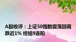 A股收评：上证50指数震荡回调跌近1% 终结9连阳