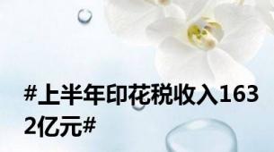 #上半年印花税收入1632亿元#