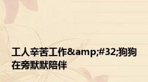 工人辛苦工作&#32;狗狗在旁默默陪伴