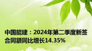 中国能建：2024年第二季度新签合同额同比增长14.35%