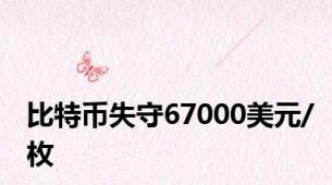 比特币失守67000美元/枚