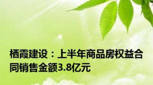栖霞建设：上半年商品房权益合同销售金额3.8亿元
