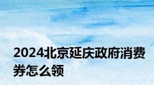 2024北京延庆政府消费券怎么领