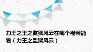 力王之王之监狱风云在哪个视频能看（力王之监狱风云）