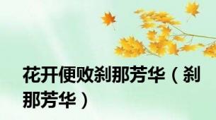 花开便败刹那芳华（刹那芳华）