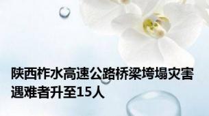 陕西柞水高速公路桥梁垮塌灾害 遇难者升至15人