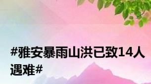 #雅安暴雨山洪已致14人遇难#
