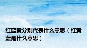 红蓝黄分别代表什么意思（红黄蓝是什么意思）
