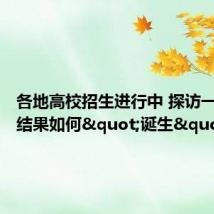 各地高校招生进行中 探访一纸录取结果如何"诞生"