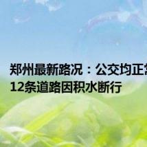 郑州最新路况:公交均正常运营、12条道路因积水断行