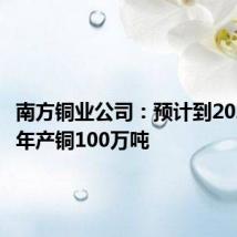南方铜业公司：预计到2025年将年产铜100万吨
