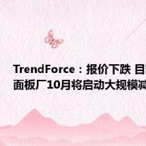 TrendForce:报价下跌 目前已传面板厂10月将启动大规模减产