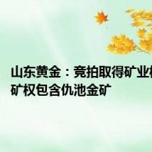 山东黄金：竞拍取得矿业权 该探矿权包含仇池金矿