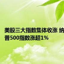 美股三大指数集体收涨 纳指、标普500指数涨超1%