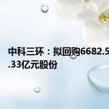 中科三环:拟回购6682.5万元-1.33亿元股份