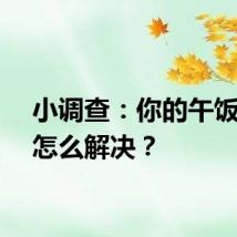 小调查：你的午饭一般怎么解决？