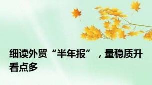 细读外贸“半年报”，量稳质升看点多