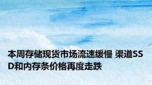 本周存储现货市场流速缓慢 渠道SSD和内存条价格再度走跌