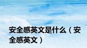 安全感英文是什么（安全感英文）