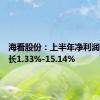 海看股份：上半年净利润预计增长1.33%-15.14%