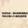时空科技：股东解除婚姻关系 杨耀华拟分割4.8%股份至周蕾