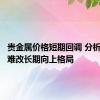 贵金属价格短期回调 分析师：料难改长期向上格局