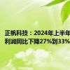 正帆科技：2024年上半年预计净利润同比下降27%到33%