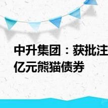 中升集团：获批注册50亿元熊猫债券